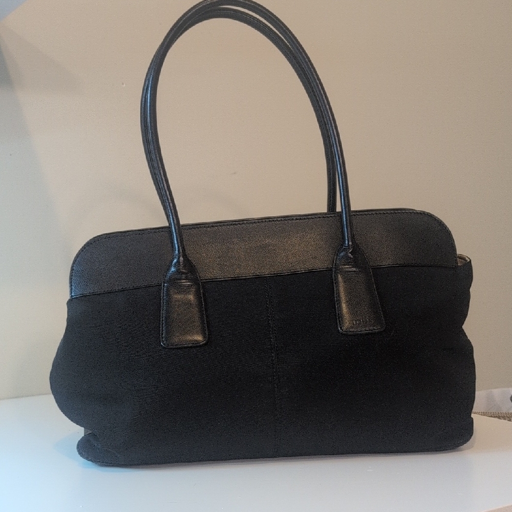 Tod's Leather And Nylon Black Tote Bag